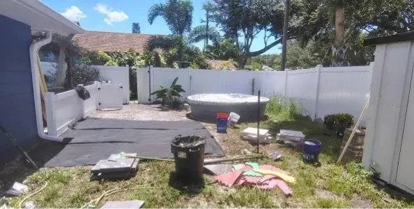 Before: Backyard rock & paver makeover