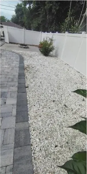 After: Side-yard rock & paver weeding